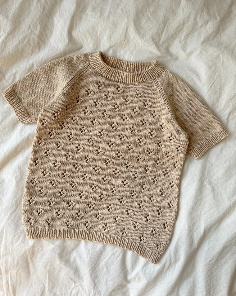 Detaljebillede af lys beige Rigmors Sommerbluse