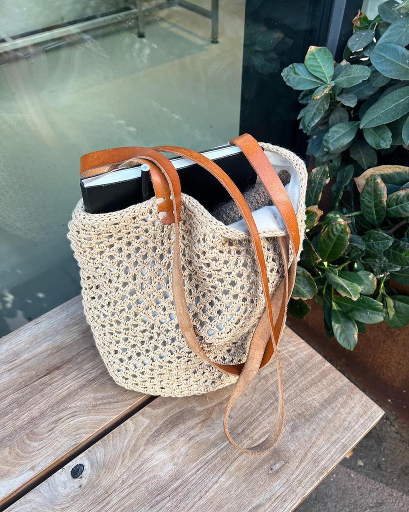 Stående beige French Market Bag 