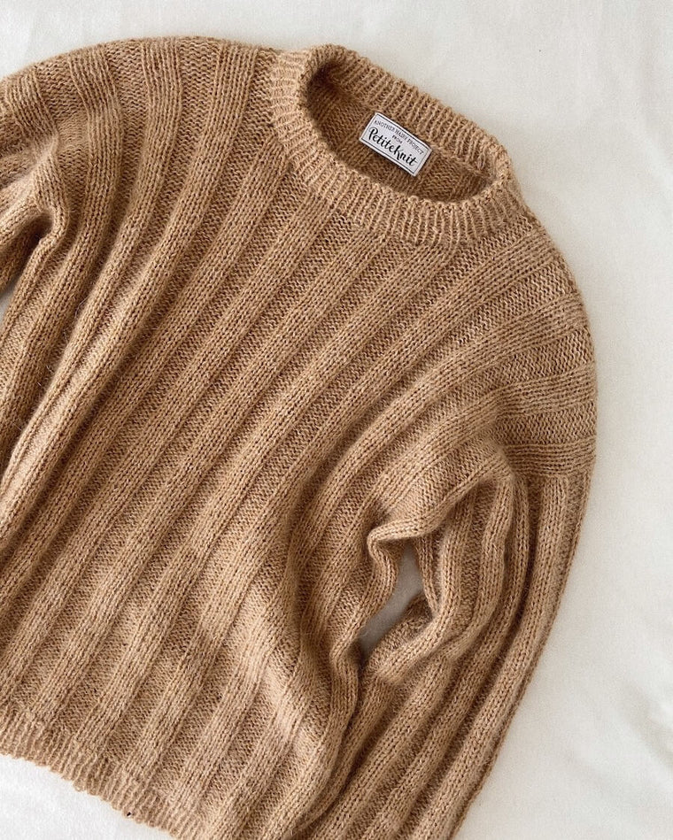 Detaljebillede lysegrå Striber På Langs Sweater