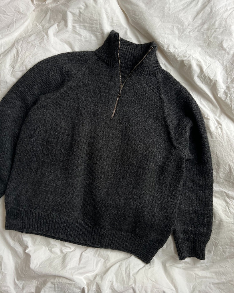 Koksgrå Zipper Sweater Light – Man på dyne